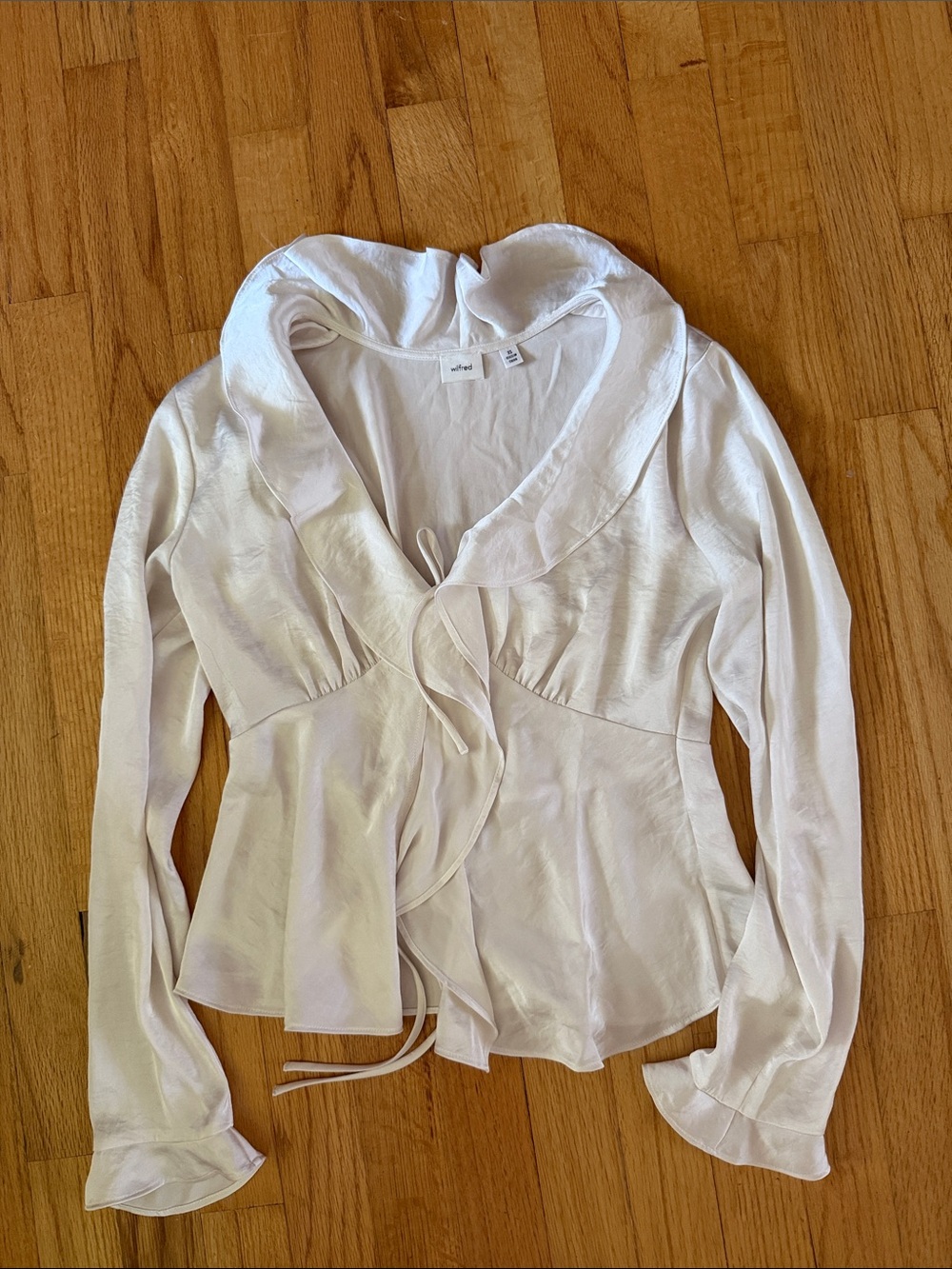 Satin ruffle top